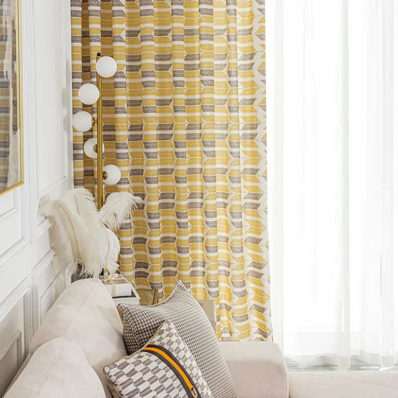 

[arrow feather] curtain cloth modern simple printing window screen curtain curtains for living room