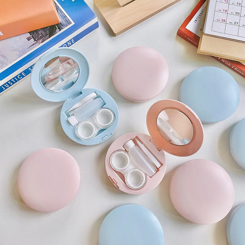 

Женская однотонная круглая контактная линза, женская модель с пинцетом и присоской, набор контейнеров, круглая Косметическая линза круглой формы для ухода за кожей