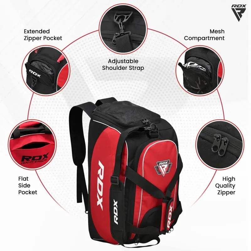 Kit Bag Gym Duffle Sports Holdall Gear MMA Fitness Exercise Equipment Backpack Hiking Luggage Shoulder Sportswear Lightweight Ru