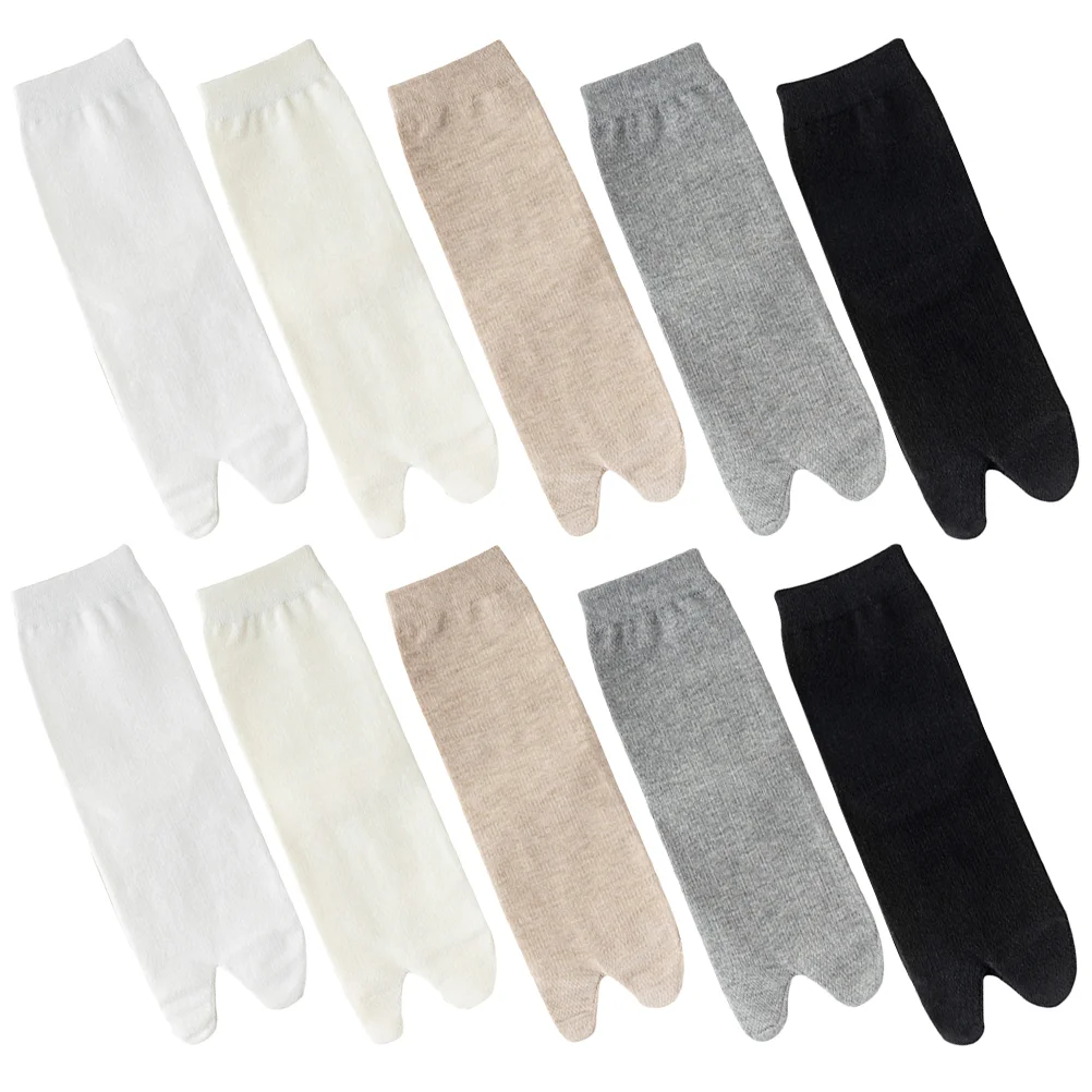 

5 Pairs Breathable Simple Tabi Shoe Socks Sandal Socks Tabi Socks Japanese Socks for Men Women