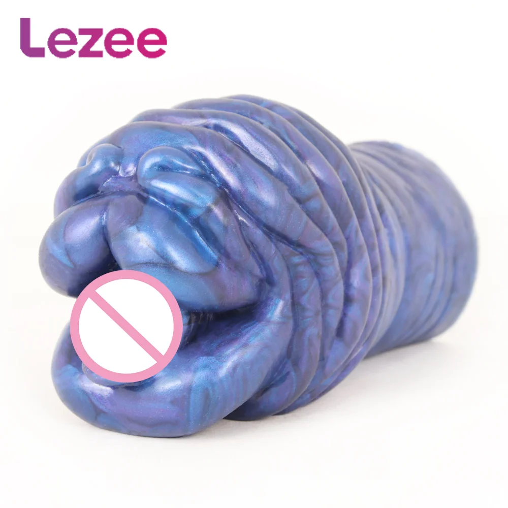 LEZEE Male Masturbator Cup Soft Liquid Silicone Vagina Real Pussy Pocket for Men Sex Toys Massager Glans Stimulate Adult Goods