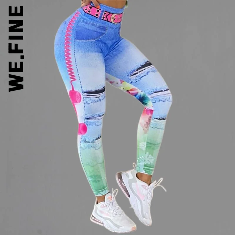 

We.Fine New Women Scrunch Clothing Gym Leggings Women Sporty Yoga Pants High Waist Workout Leggings Sports Leggings Female