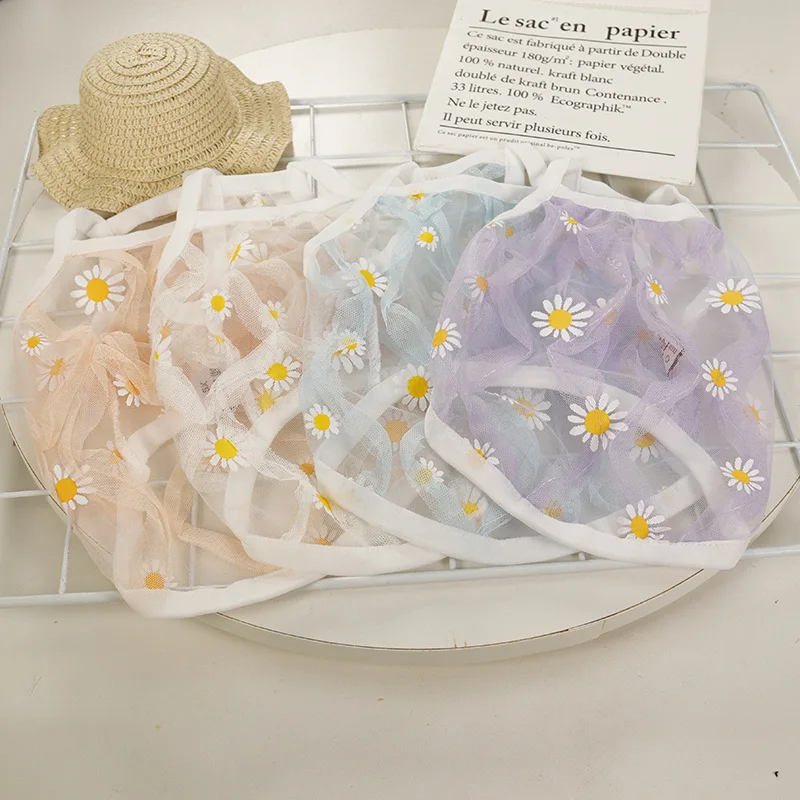 

Spring and Summer Puppy Dog Fresh Hollow Skirt Cat Floral Dress Small and Medium Dog Vest Skirt Pet Clothes