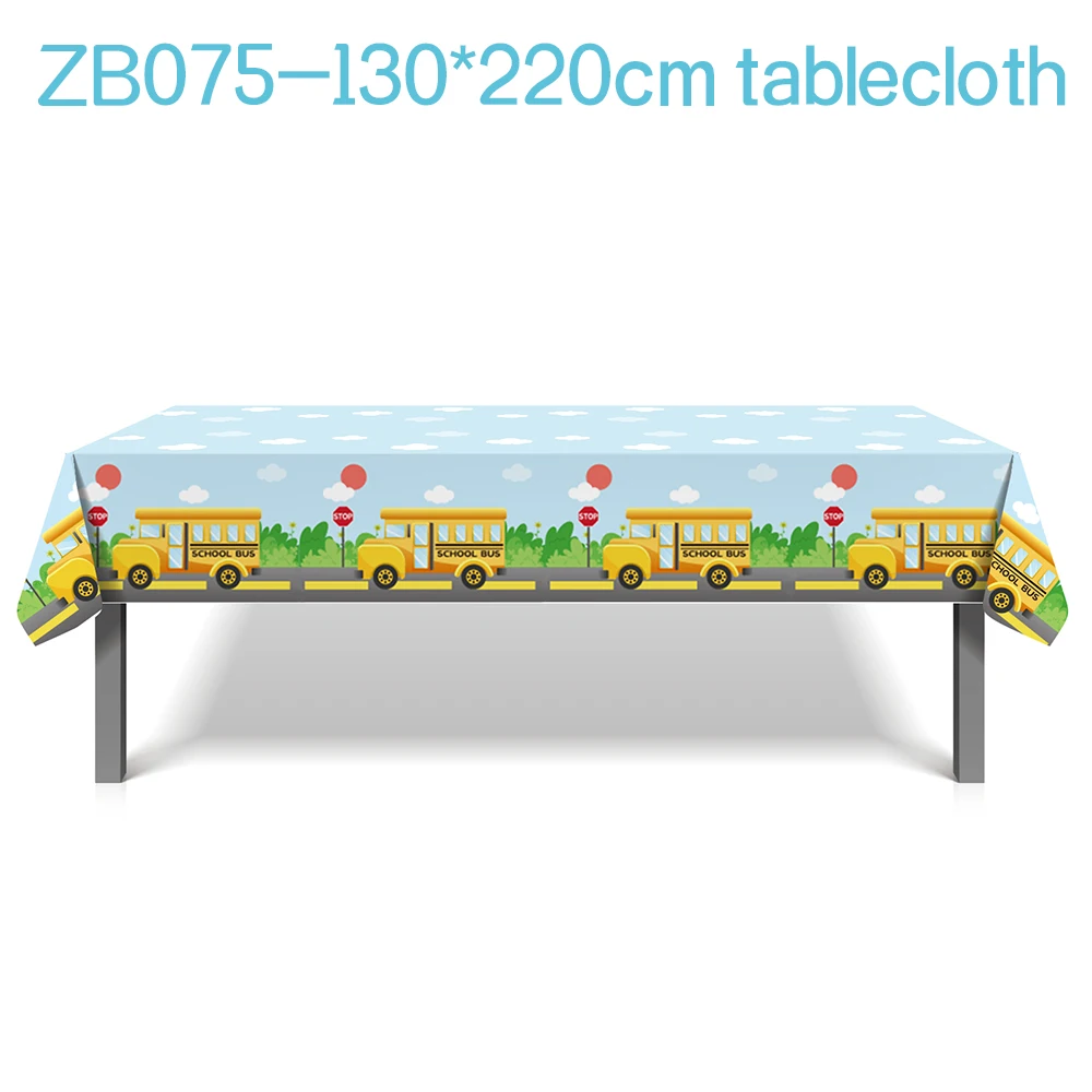 130*220 см PE Добро пожаловать в школу одноразовая посуда фоны скатерти автобусная