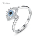 Обручальные кольца KALETINE, кольцо Lucky Evil Eye, женское кольцо из стерлингового серебра 925 пробы, регулируемое женское Открытое кольцо с цирконием, ювелирные изделия