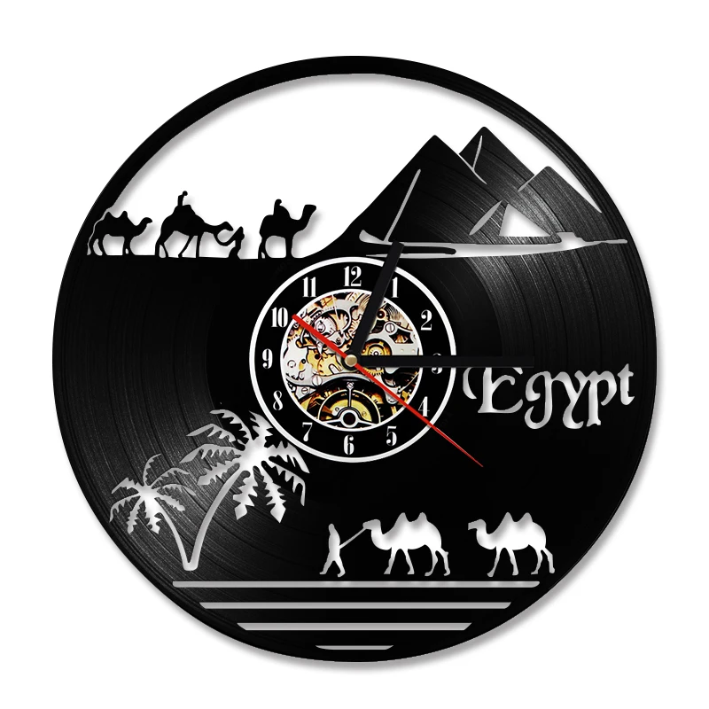 

Настенные часы в античном стиле с виниловой пластиной, креативные декоративные Персонализированные светодиодные светильники с отверстиям...