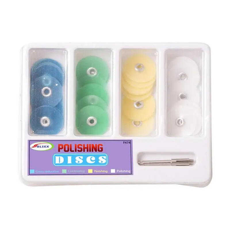 

New Tooth Polishing Tool 40pcs Dentist Polishing Disc Resin Oral Teeth Polishing Disc Kit With Stem Mandrel Finishing Teeth