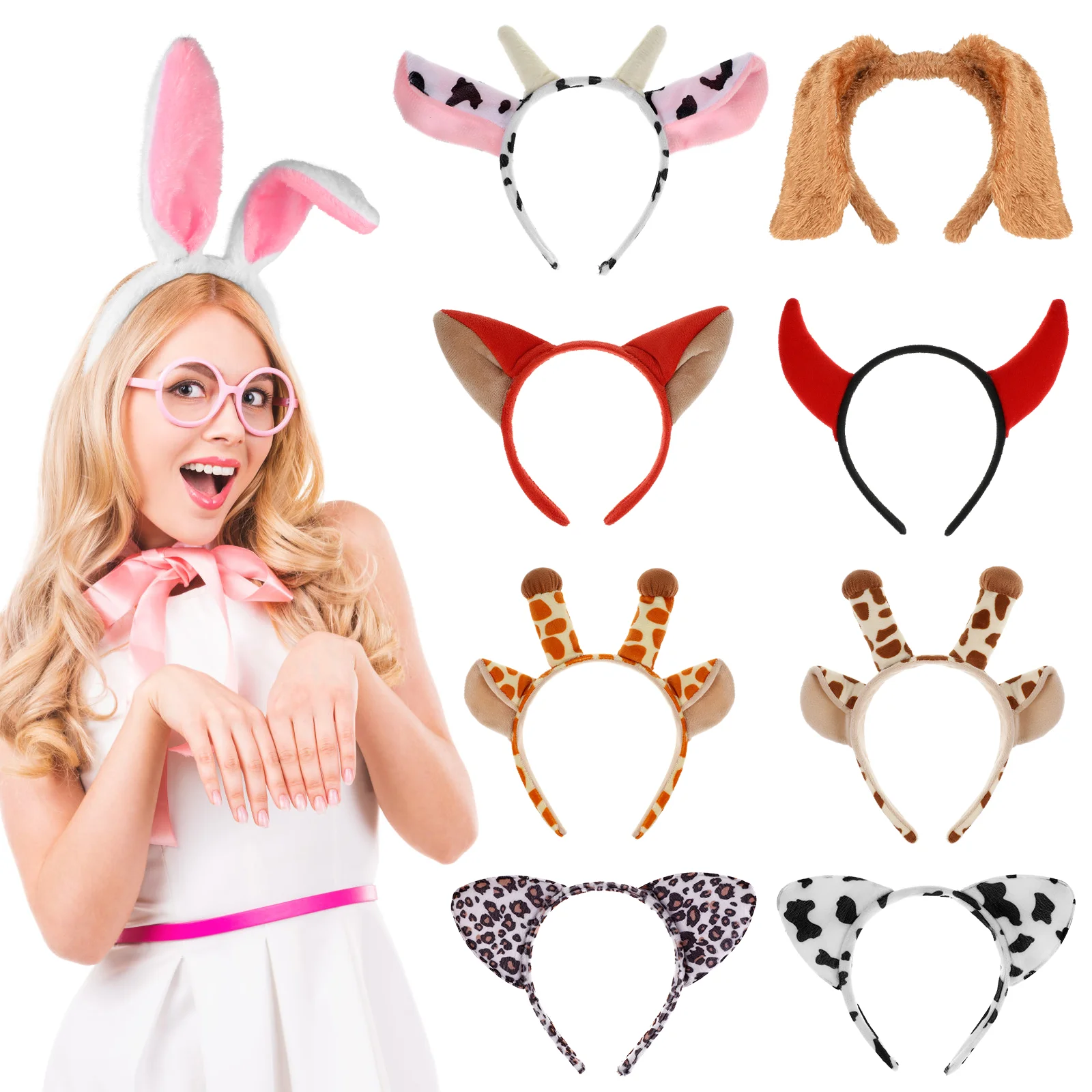 

Masquerade Accessories Cartoon Animal Ear Headwear Themed Headband Cosplay Giraffe
