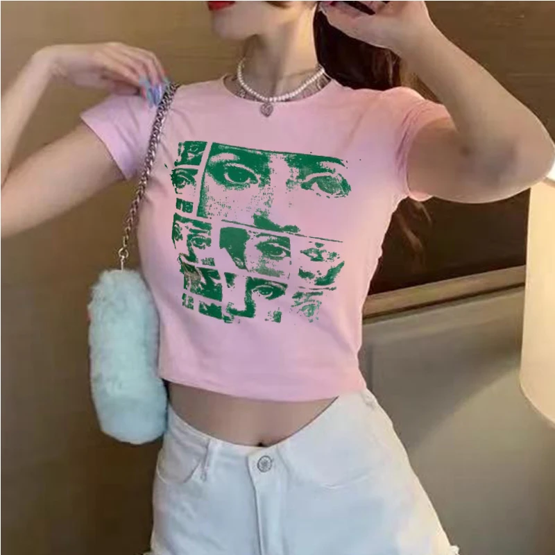 

Slim Girls Vintage Cotton Tshirts 2021 Summer Fashion Ladies Cute Cartoon Print Short Tees Streetwear Women Sweet Soft Tops Chic