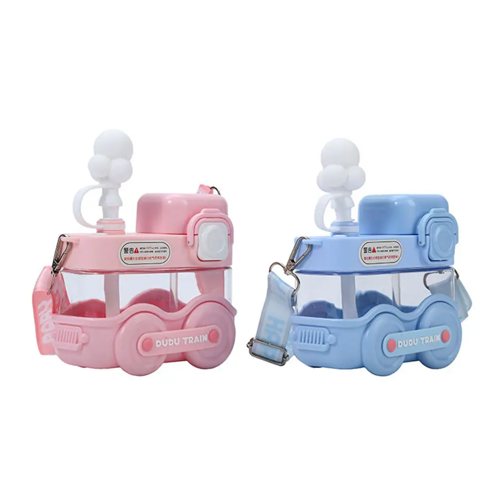 

Portable Cloud Train Water Cup For Baby Cartoon Children's Car Style Plastic Straw Cup Kawaii Tollders Learning Mug Stuff New