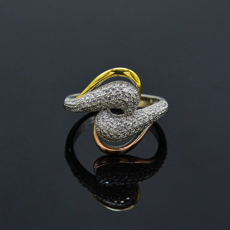 

Новинка 2023, мини-набор из чистого серебра S925 пробы в европейском и американском стиле, кольцо с бриллиантами, мужское и женское кольцо с разделением цветов