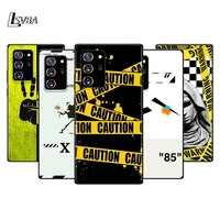 yellow warning off silicone case for galaxy note 20 10 9 8 plus ultra lite a9 a8 a7 a6 plus a5 a3 2018 2017 black phone case