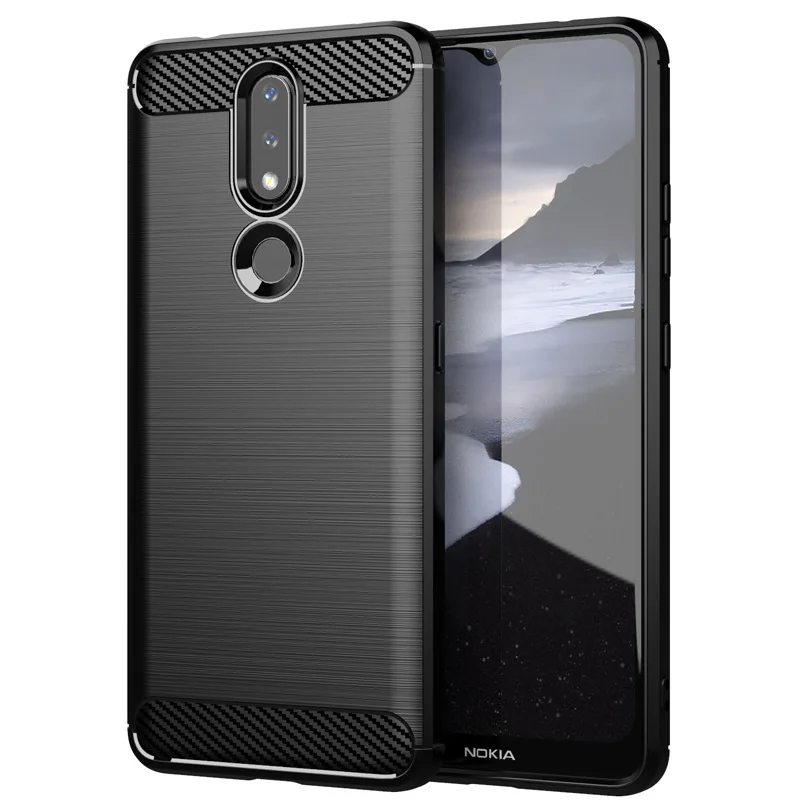 

Luxury Soft Carbon Case For Nokia 2.4 Shockproof Bumper Silicone Case For Nokia2.4 Soft Phone Back Cover