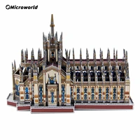 microworld 3d metal puzzle milan cathedral building models kits diy laser cut assembled jigsaw toy birthday gifts for teen adult