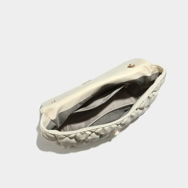 LOERSS Crossbody Bag Women Leather Rhombic Lattice Shoulder Bag Vintage Chain Underarm Bag Fashion Simple Female Shoulder Bags