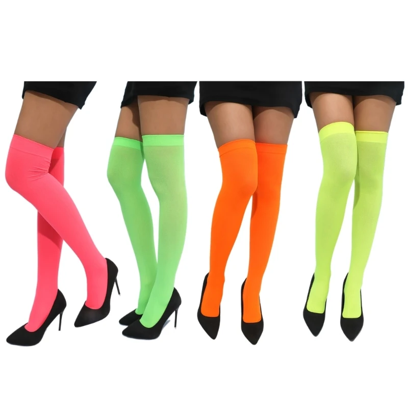 

Woman Stockings Candy Color Multicolor Women Seamless Long Stockings Decor