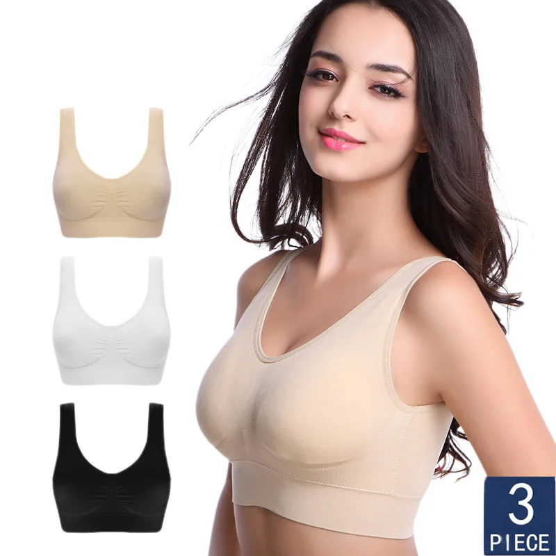 

3pcs/set Sexy Women Bra Plus Size Seamless Bra No pad Underwear Wireless Comfortable Active Bralette Brassiere Bra