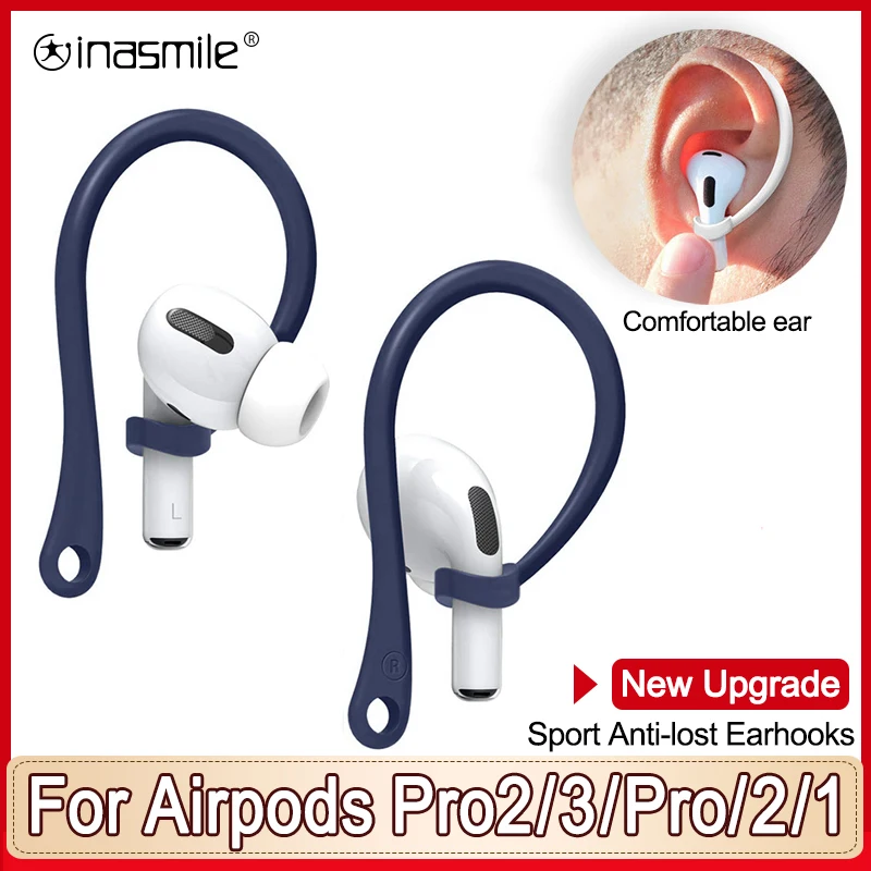 Анти-потерянные наушниковые крючки Eartips Secure Fit Silicone - защитные аксессуары для беспроводных наушников Apple AirPods 1 2 Pro 3 Pro2.
