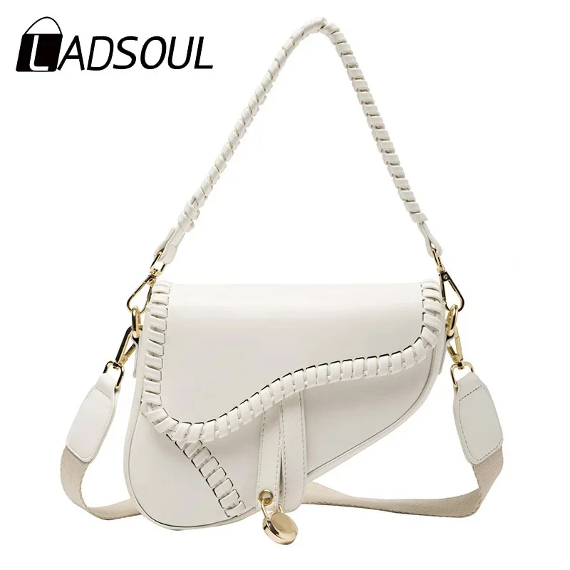 

Women's Fashion Handbag Female Korean Solid Color One-shoulder Messenger Bag Ladies Personality Trend Casual Small Saddle Bag
