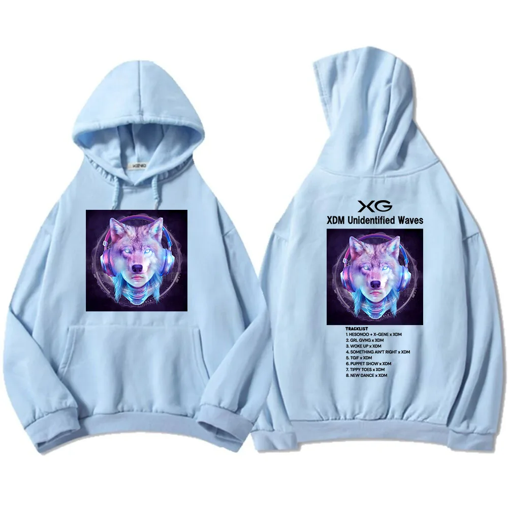 XG XDM Полиэстеровые толстовки с капюшоном принтом волн
