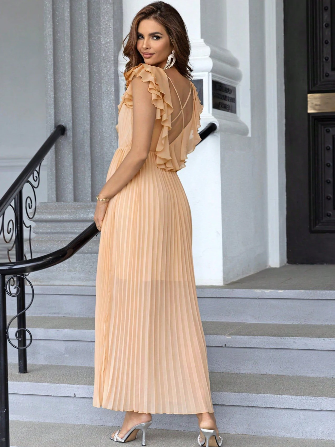 Женское длинное платье с открытой спиной Элегантное повседневное макси со