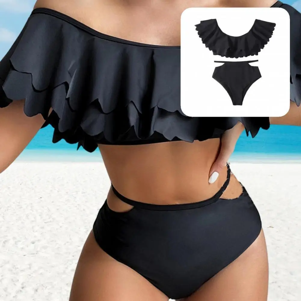 

2Pcs/Set Fashion Bikini Set Breathable Adult Swimsuit No Underwire Swimsuit