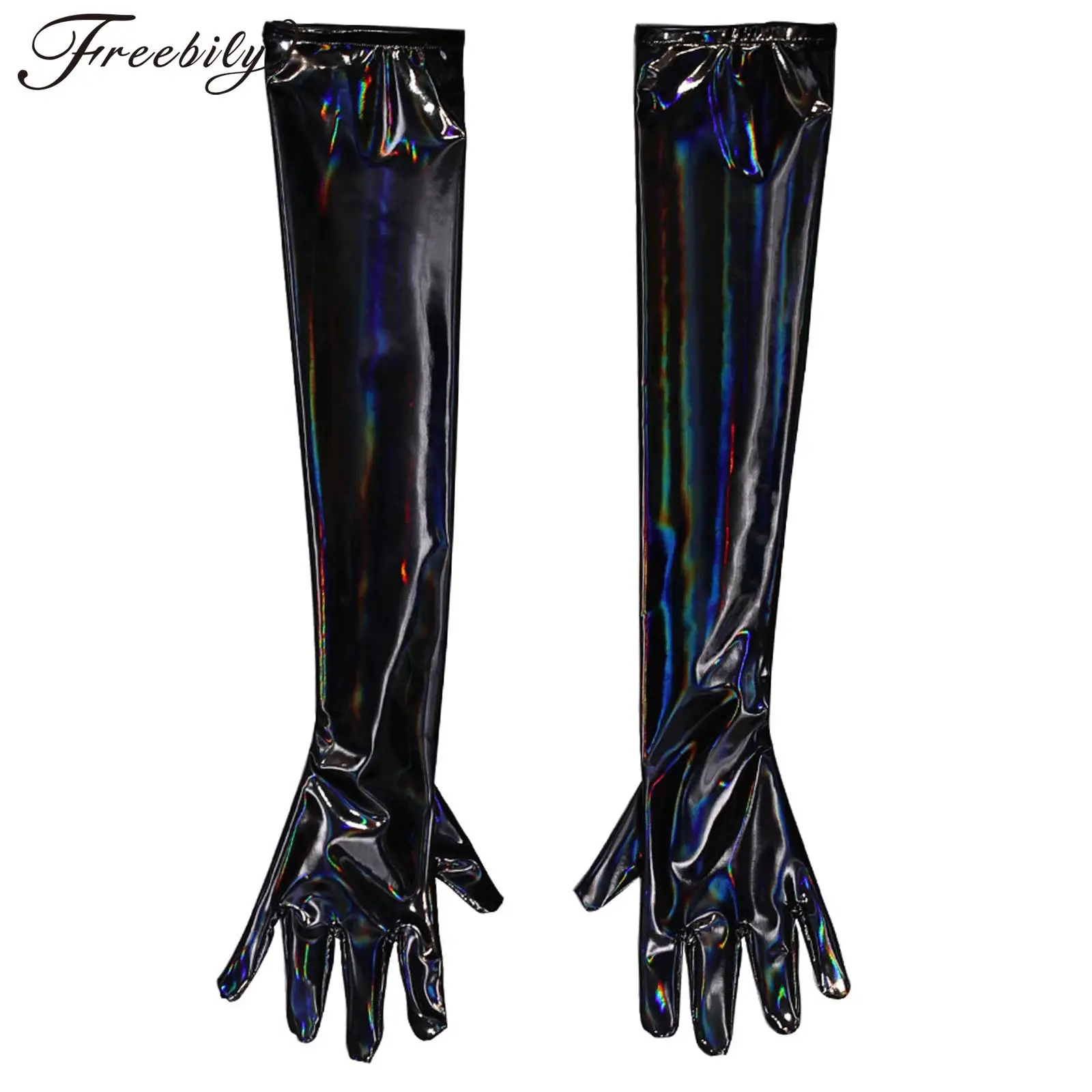 

Sexy Imitation Leather Shiny Long Glove Punk Rock Gloves Hip-pop Jazz Disco Bright Mittens Clubwear Pole Dance Cosplay Costumes