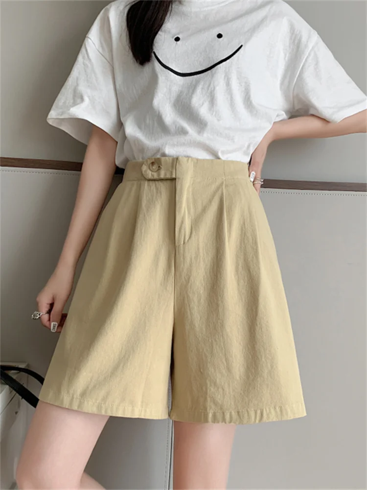 

Шорты-карго женские на пуговицах, с завышенной талией