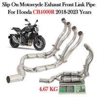 slip on for honda cb1000r 2018 2021 2022 2023 motorcycle exhaust system front link pipe muffler escape moto modify bike tube