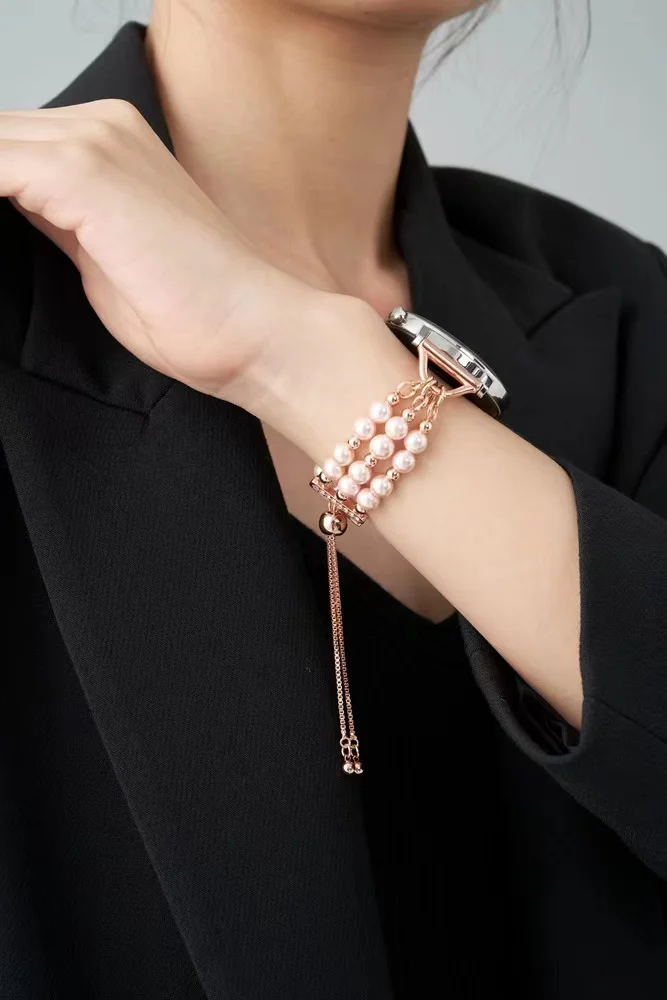 Pearl Lady Band for Samsung Galaxy watch 4 Clas 42mm 46mm Lady Strap for Samsung Galaxy watch3 41/45mm Link Huawei GT2 42/46mm