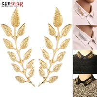 lovely goldsilver color leaves collar brooches for women accessories simple grain vines brooch pins mens badge fashion ornament
