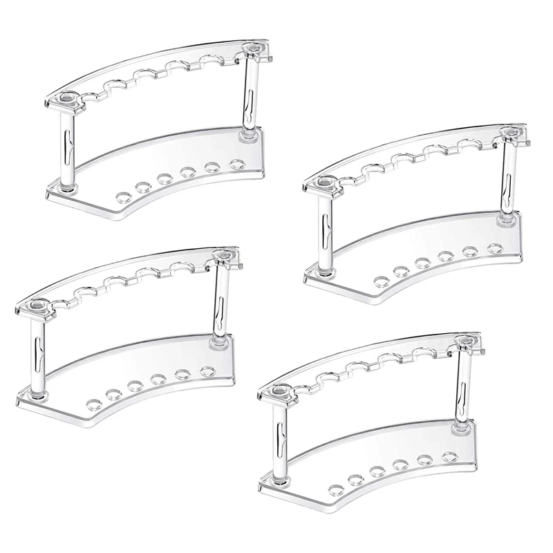 

Plastic Pen Holder, 4 Pcs Plastic Pen Holder Display Stand 6-Slots Pen Display Stand Eyebrow Pen Stand Makeup Organizer