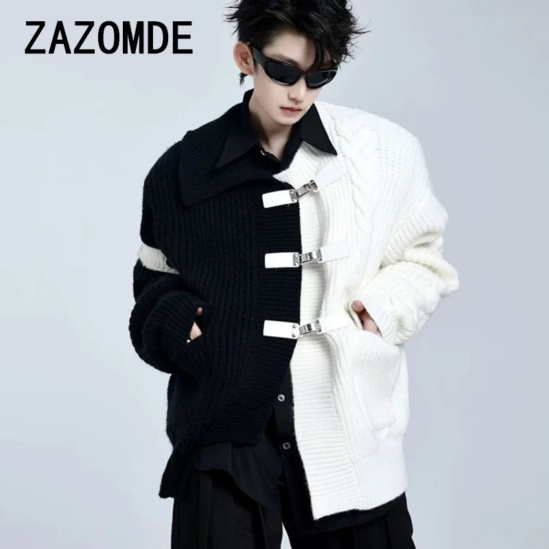 Уличная одежда ZAZOMDE мужской кардиган свитер осенняя корейская мода с