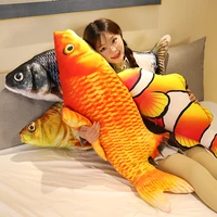 1pc 30 120cm 3d simulation gold fish plush toys stuffed soft animal carp plush pillow creative sofa pillow cushion gift kids toy