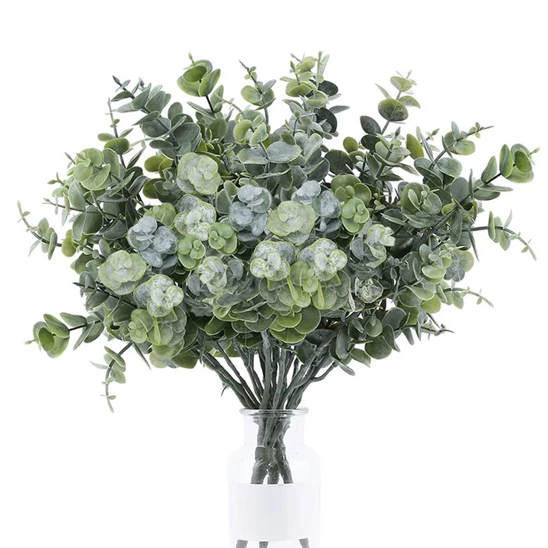

Artificial Eucalyptus Flowers Bouquet Green Plant Branch Leaves Fake Flower for DIY Wedding Party Outdoor Home Garden Decoration