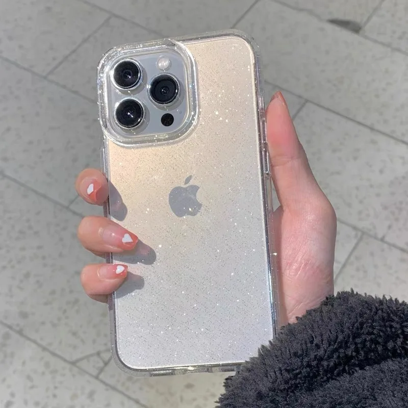 

Luxury Bling Glitter Clear Case For iPhone 14 13 12 11 Pro Max X XR XS 7 8 Plus SE 2022 Transprent Soft Acrylic Shockproof Cover