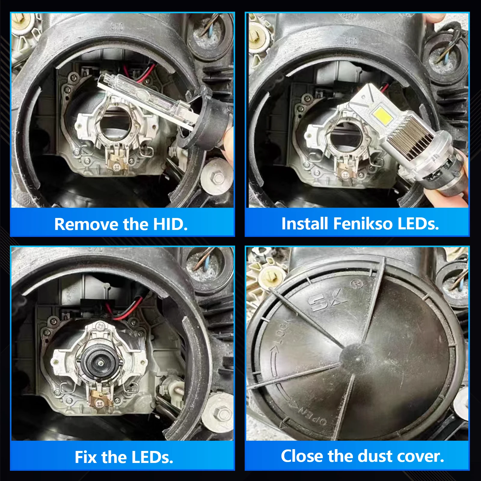 Fenikso D2S/D2R светодиодные фары для автомобилей 12 в 35 Вт 6500K 2 шт.