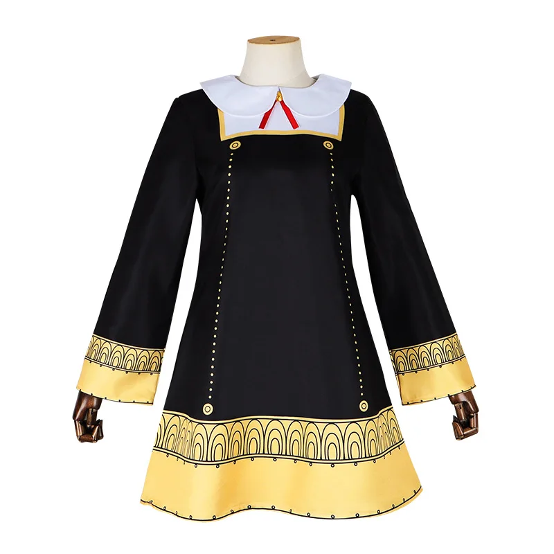 

Anime SPY FAMILY Anya Forger Cosplay Costume Toddler Kids Anya Cosplay Women Girl Kawaii Black Dress Party Clothes Wig Halloween