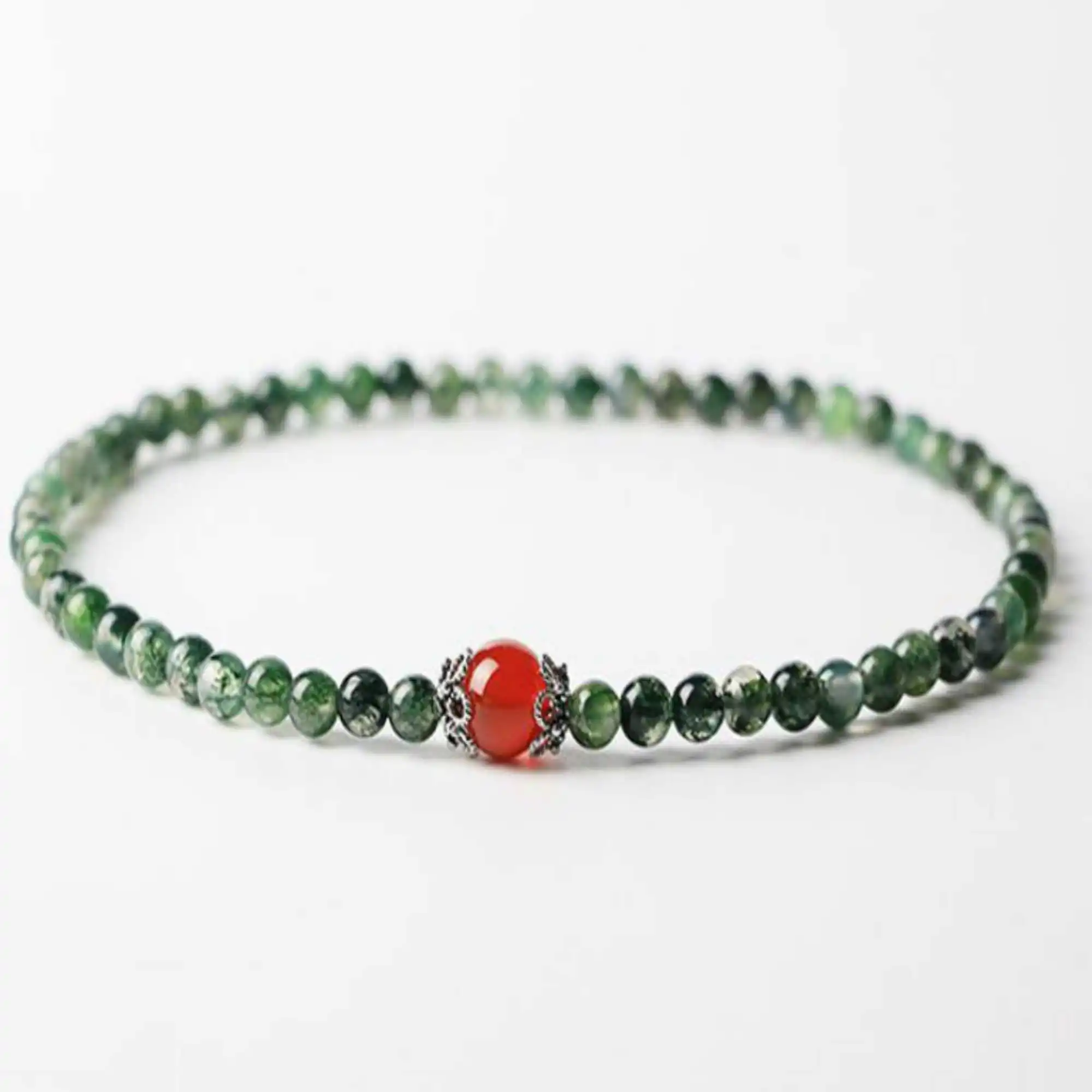 Индийский агат клубника хрустальные бусины 6 мм 7 дюймов браслет современные