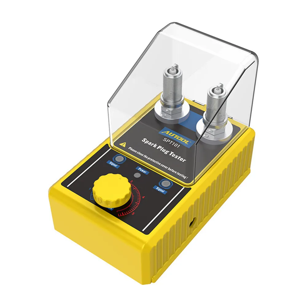 

SPT101 Automotive Spark Plug Tester with Auto Adjustable Dual Hole Detector Spark Plug Analyzer 110V 220V for 12V Vehicles