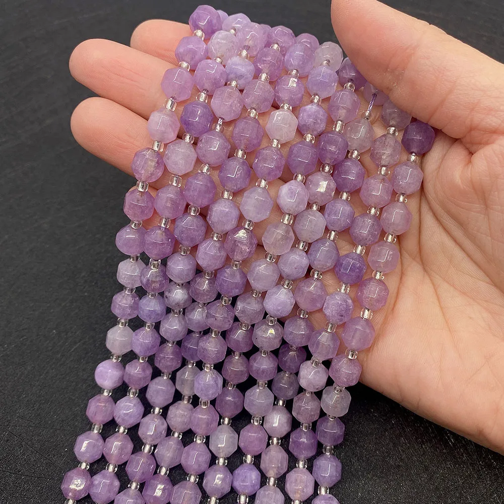 Бусины Из Натурального ограненного аметиста круглые свободно разделенные