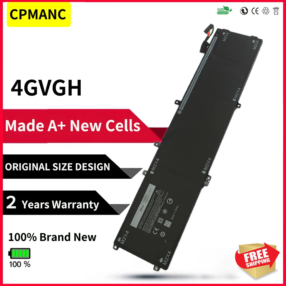 CPMANC Новый аккумулятор для ноутбука 4GVGH 1P6KD T453X M5510 P56F DELL Precision 5510 XPS 15 9550 серии 11 4 В 84WH