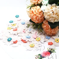 24pcslot colorful knitting thread lace bow daisy flower trim for weeding embroidered diy garment earring sewing crafts deco