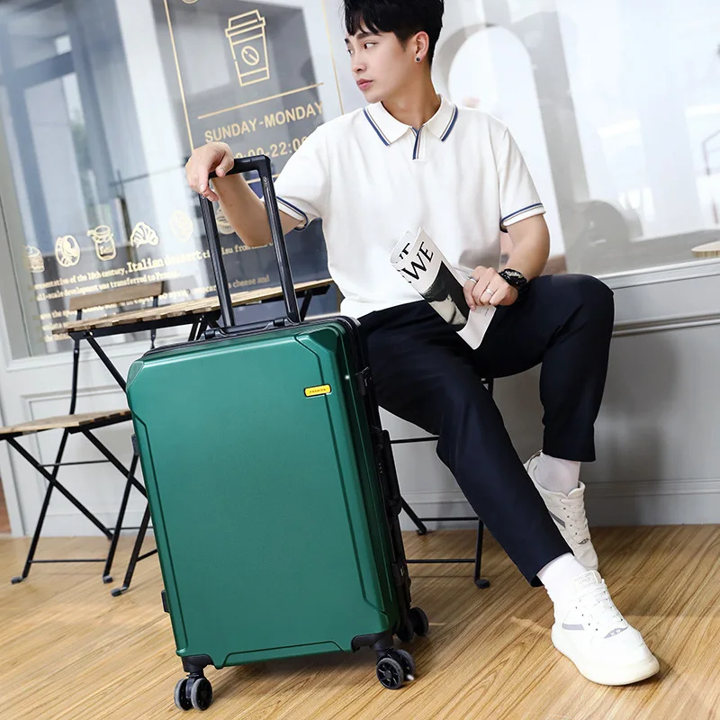 New Aluminum Frame Suitcase Travel Luggage Portable 20-inch Universal Wheel Password Box Free of Freight Trip Cabin