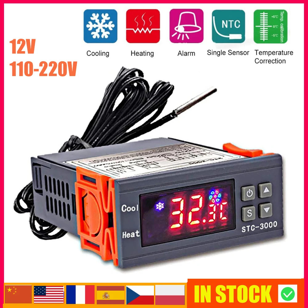 

Цифровой регулятор температуры STC-3000, термостат, система оповещения о температуре для ферментационного люка, морозильных резервуаров для в...