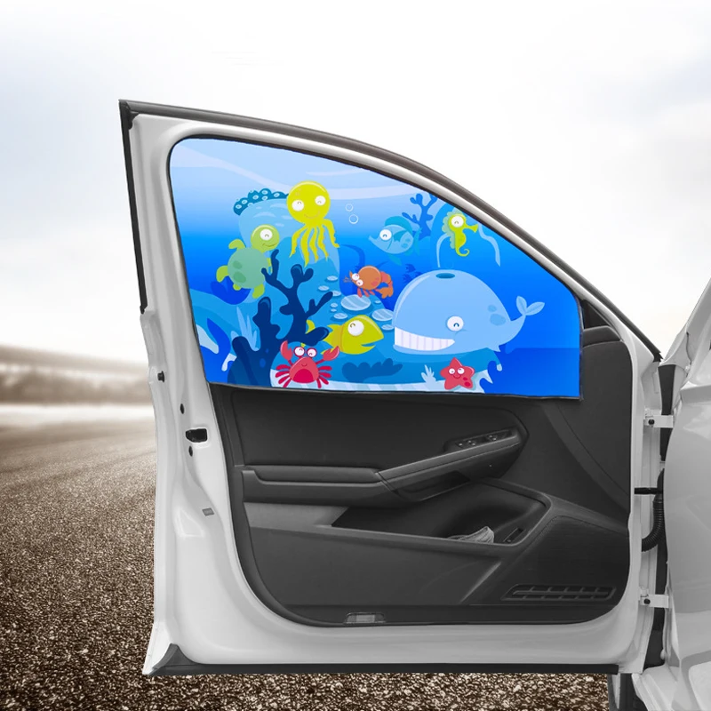 Солнцезащитный козырек для боковых окон автомобиля регулируемый с изображением