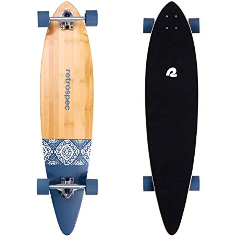 Retrospec Zed Longboard Skateboard Bamboo & Canadian Maple Wood,for Commuting,Cruising,Carving & Downhill Riding