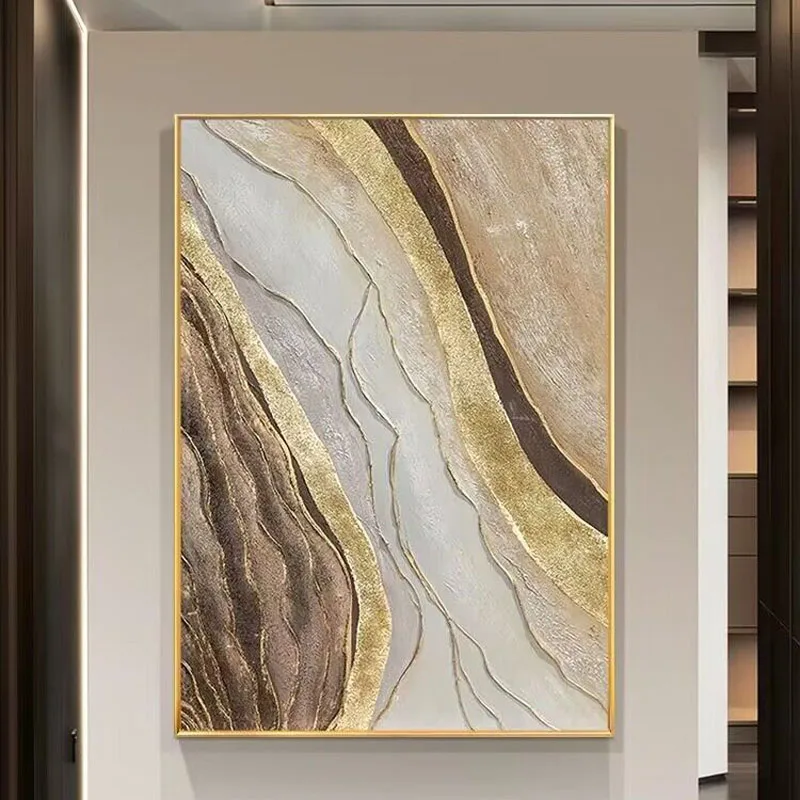 Ручная роспись маслом Золотая фольга и фотообои волны входя в домашние хозяйства