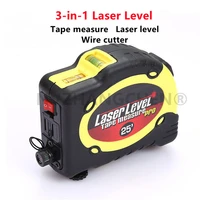 3 in 1 laser level infrared line lasers with 7 5m tape measure horizon vertical aligner bubbles ruler for diy decoration tools