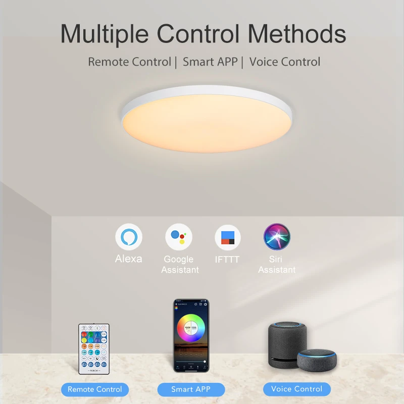 Умный потолочный светильник MARPOU светодиодная лампа RGB для потолка с Wi-Fi и